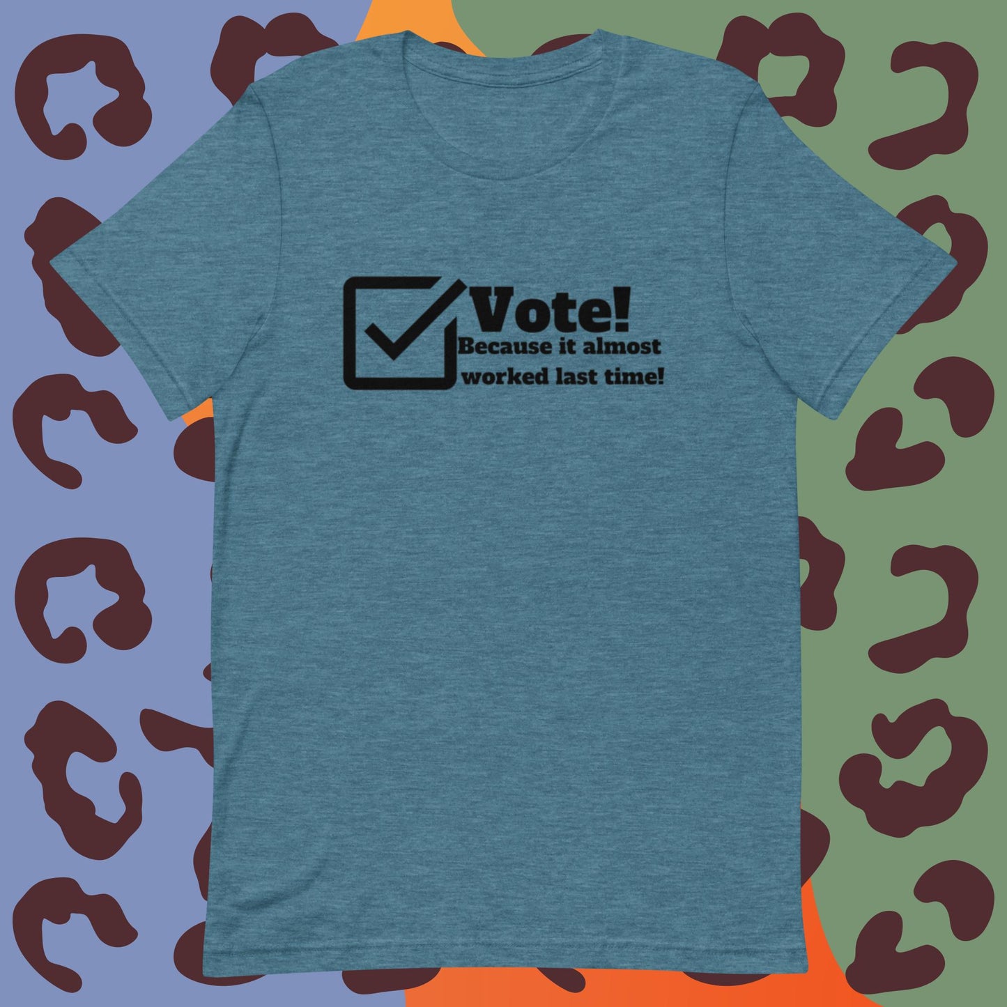 Vote Because (dark image) t-shirt