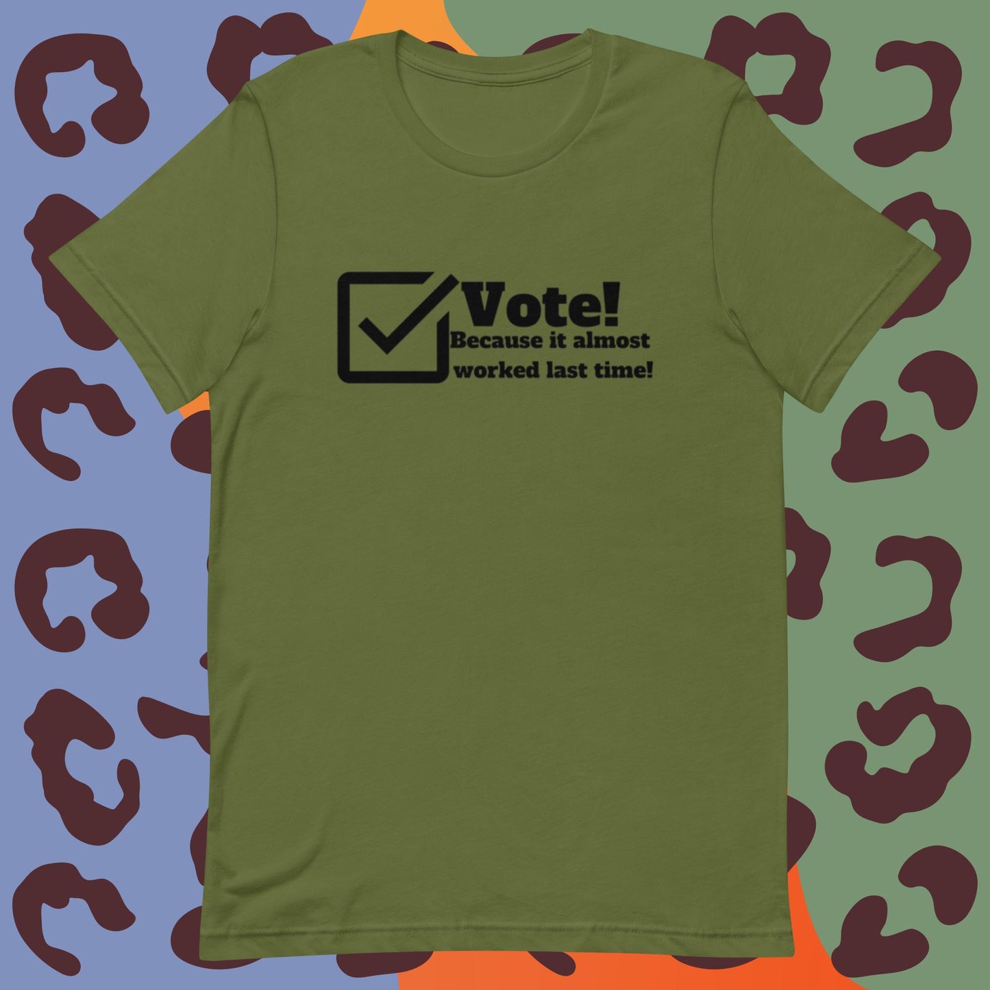 Vote Because (dark image) t-shirt